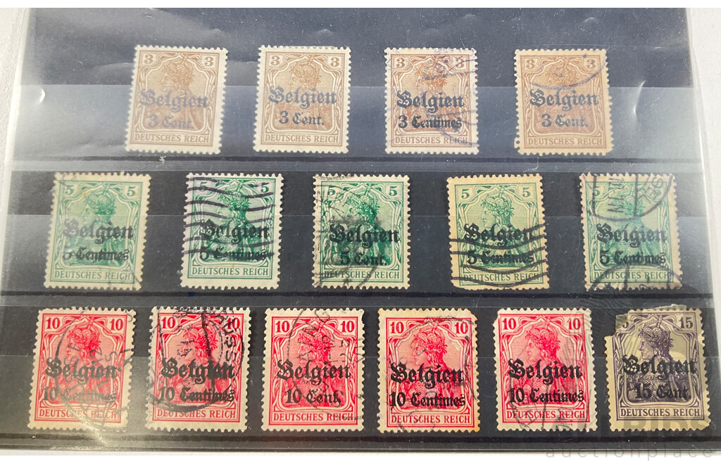 Germania 1920's Stamps, Belgium Offices Overprints, Mint Hinged