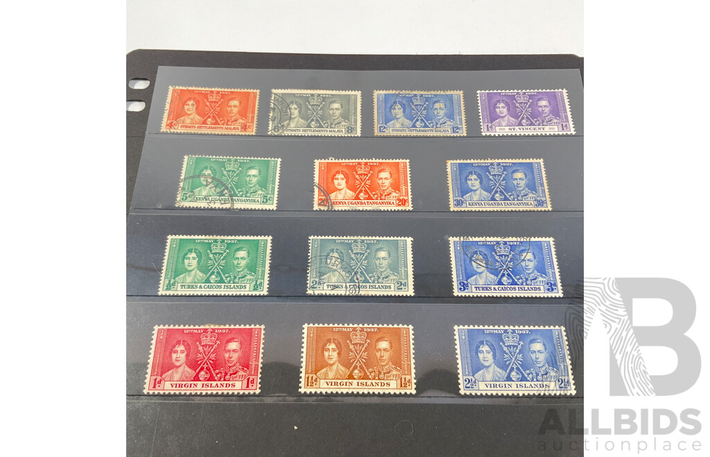 Great Britain 1937 KGVI Coronation Stamps, Various Countries