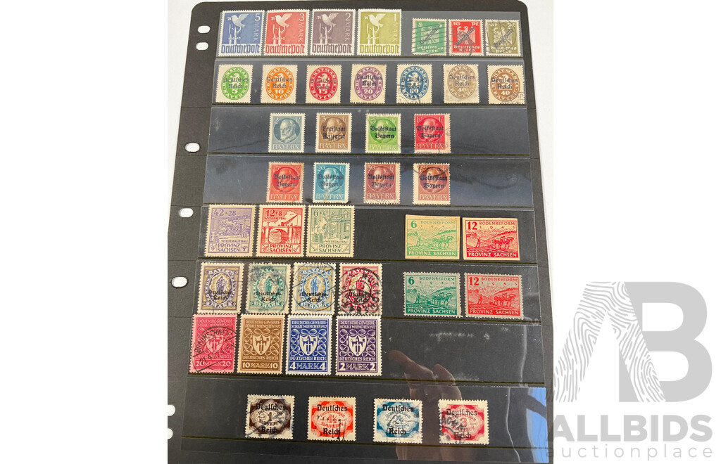 Germany 1900's Stamps, Overprints, Bayern, Sachsen, Mint Hinged