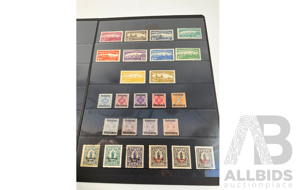 Germany 1900's Stamps, Overprints, Bayern, Wurttemberg, Germania Set, Mints
