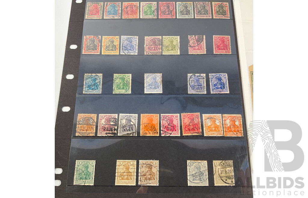 Germany 1920-1946 Stamps, Soviet Occupation Set, Blocks, Saxony, Germania Thin Paper Variety