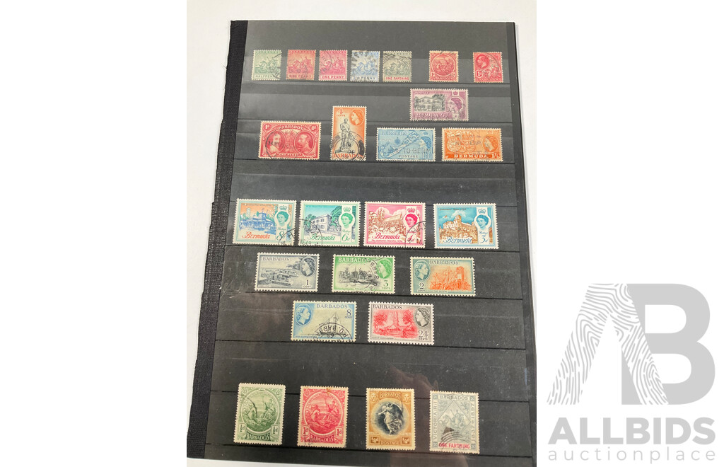 Great Britain/Barbados, Bermuda, Aden 1890's-1900's Stamps, Double Sided Hanger, Mints, Double Sided Hanger