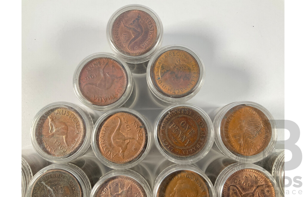 Collection of Australian Pennies and Half Pennies, Examples Spanning 1911 to 1964 - Approximately 5.4 Kilograms
