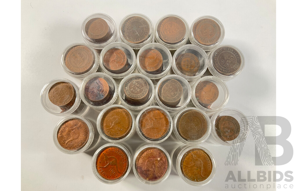 Collection of Australian Pennies and Half Pennies, Examples Spanning 1911 to 1964 - Approximately 4.6 Kilograms