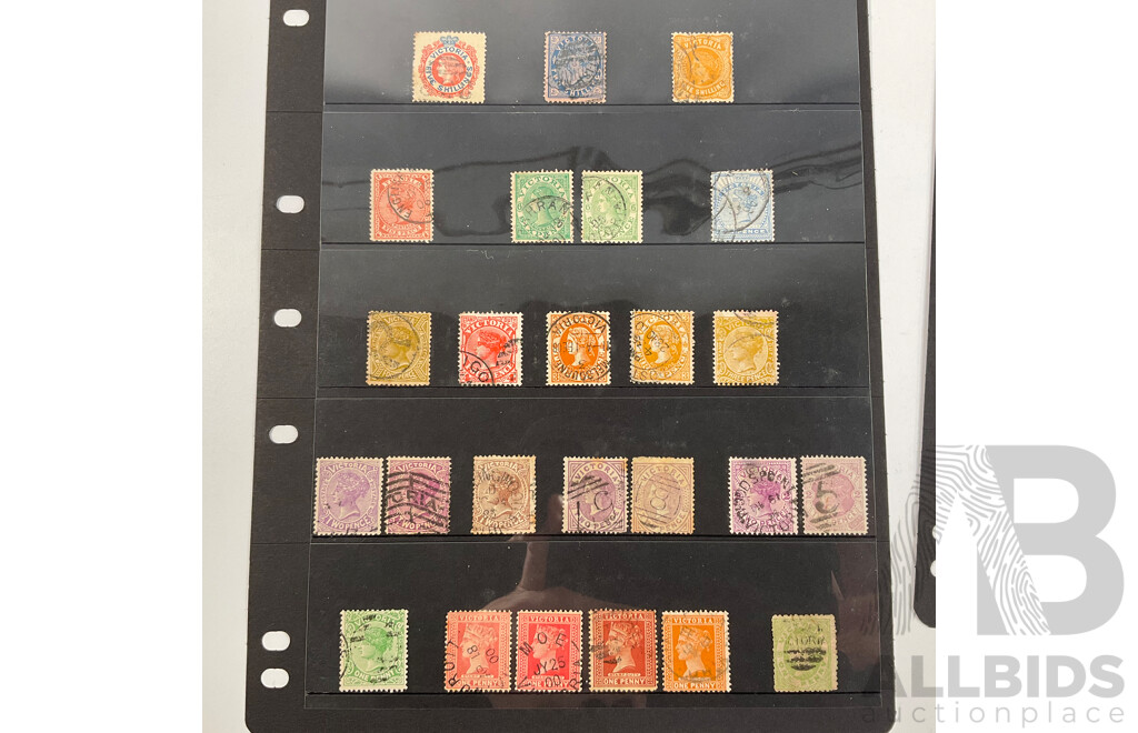 Australian Predecimal Stamp Collection Spanning 1850's to 1950's Including Victoria State QV Set to Five Shillings, South Australian Imperfs, 1930's to 1950's Mostly Mint Previous Hinged