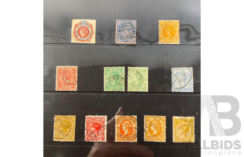 Australian Predecimal Stamp Collection Spanning 1850's to 1950's Including Victoria State QV Set to Five Shillings, South Australian Imperfs, 1930's to 1950's Mostly Mint Previous Hinged