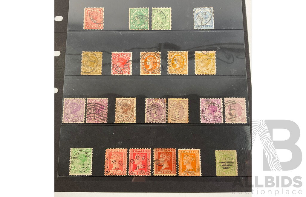 Australian Predecimal Stamp Collection Spanning 1850's to 1950's Including Victoria State QV Set to Five Shillings, South Australian Imperfs, 1930's to 1950's Mostly Mint Previous Hinged