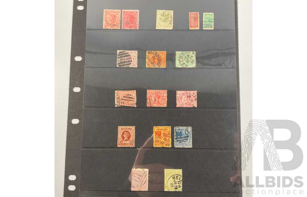 Australian Predecimal Stamp Collection Spanning 1850's to 1950's Including Victoria State QV Set to Five Shillings, South Australian Imperfs, 1930's to 1950's Mostly Mint Previous Hinged