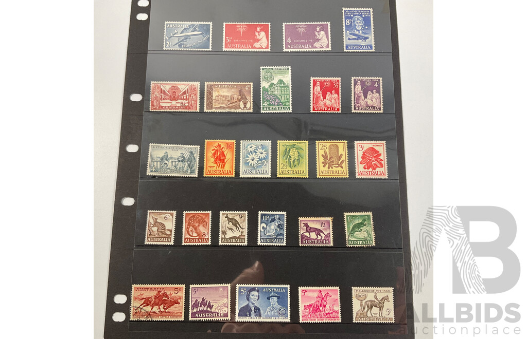 Australian Predecimal Stamp Collection Spanning 1850's to 1950's Including Victoria State QV Set to Five Shillings, South Australian Imperfs, 1930's to 1950's Mostly Mint Previous Hinged