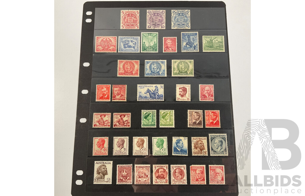 Australian Predecimal Stamp Collection Spanning 1850's to 1950's Including Victoria State QV Set to Five Shillings, South Australian Imperfs, 1930's to 1950's Mostly Mint Previous Hinged
