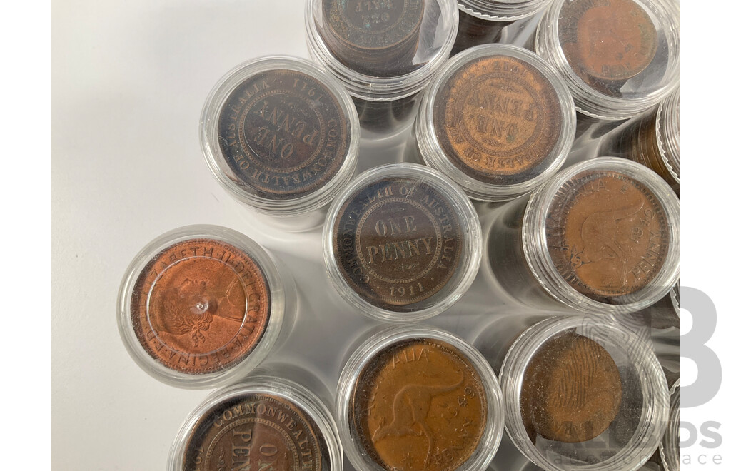 Collection of Australian Pennies and Half Pennies, Examples Spanning 1911 to 1964 - Approximately 4.6 Kilograms