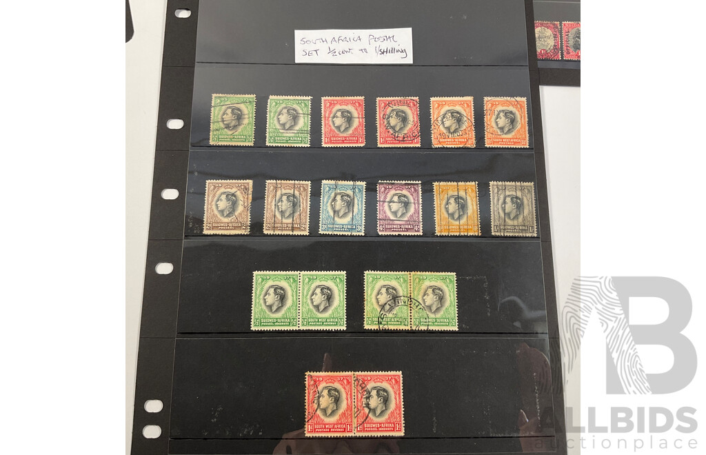 Collection of Great Britain/African Colonies Stamps Including South Africa, Natal, Rhodesia, Overprints, Mint Hinged