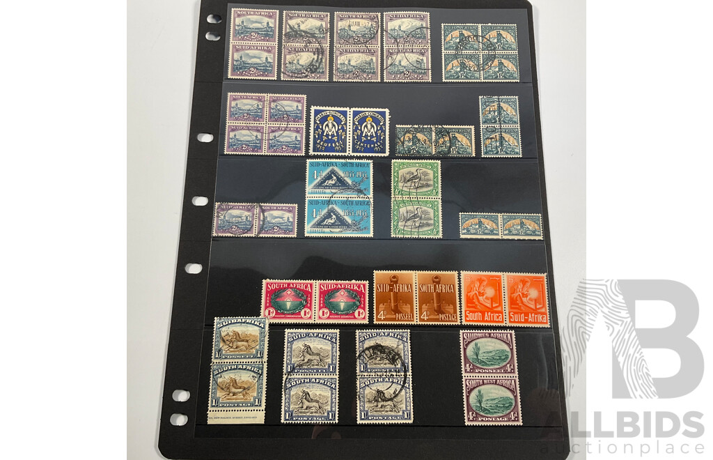 Collection of Great Britain/African Colonies Stamps Including South Africa, Natal, Rhodesia, Overprints, Mint Hinged
