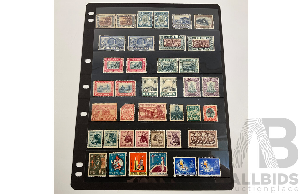 Collection of Great Britain/African Colonies Stamps Including South Africa, Natal, Rhodesia, Overprints, Mint Hinged
