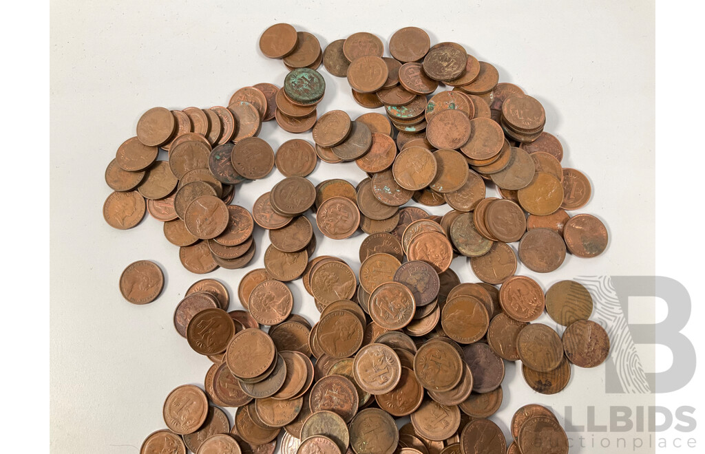 Collection of Australian One and Two Cent Coins Spanning 1966 to 1990 - Approximately 3.4 Kilograms