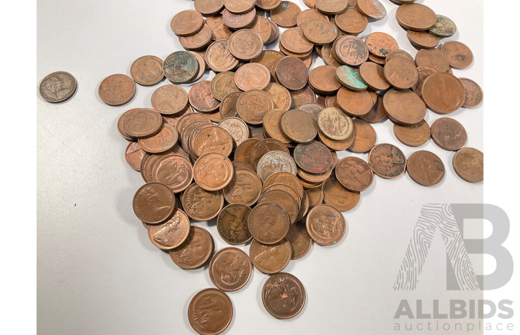 Collection of Australian One and Two Cent Coins Spanning 1966 to 1980's - Approximately 4 Kilograms