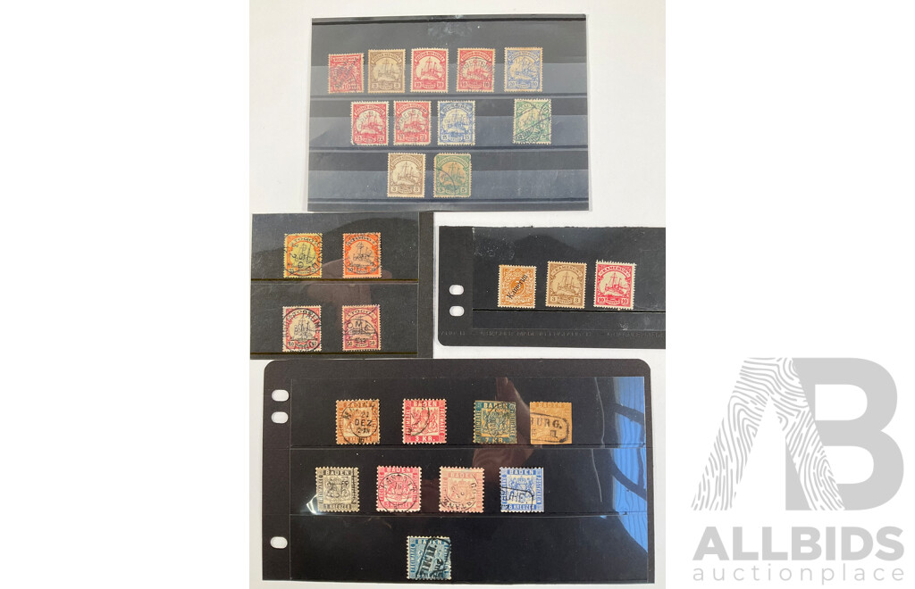 Collection of Rare German Stamps Including Baden, 1906 Kaiser Yachts, Togo, Austrian South Africa Offices, 1889 Eagle Deutsc-New Guinea Overprint, 1897 German Reichspost Diagonal Kamerun Overprint