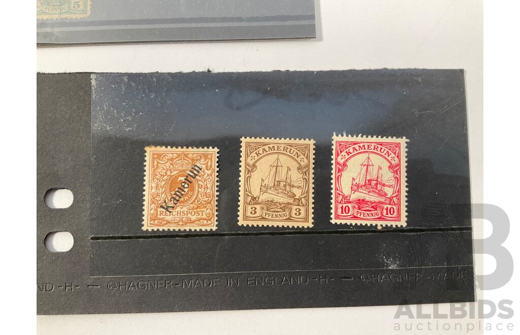 Collection of Rare German Stamps Including Baden, 1906 Kaiser Yachts, Togo, Austrian South Africa Offices, 1889 Eagle Deutsc-New Guinea Overprint, 1897 German Reichspost Diagonal Kamerun Overprint