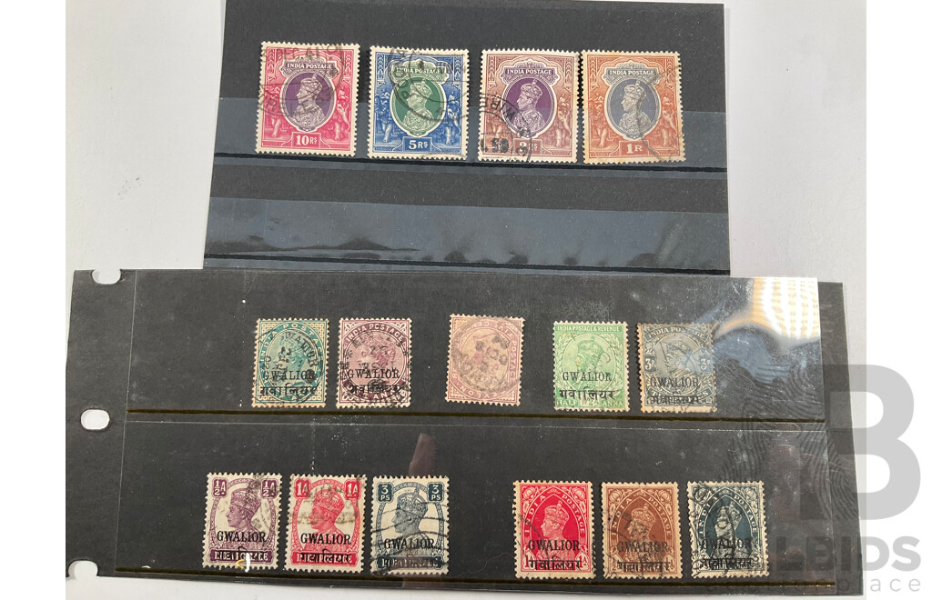 Collection of Great Britain and Territories Stamps Including Ceylon and India QV Overprints, Rhodesia Mint Sets, Sierra Leone KGV, KGVI, QE2, St Helena Mint Hinged, Kenya, St Vincent, Nevis, Anguilla, Barbados 'Seal of the Colony'