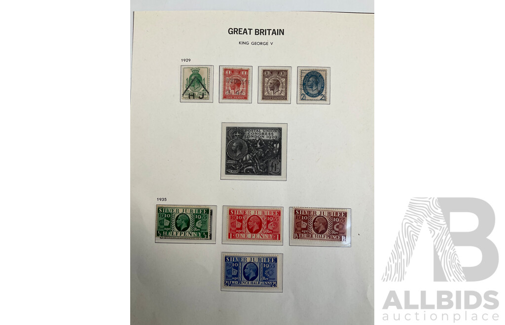 Collection of Great Britain and Territories Stamps Including Ceylon and India QV Overprints, Rhodesia Mint Sets, Sierra Leone KGV, KGVI, QE2, St Helena Mint Hinged, Kenya, St Vincent, Nevis, Anguilla, Barbados 'Seal of the Colony'
