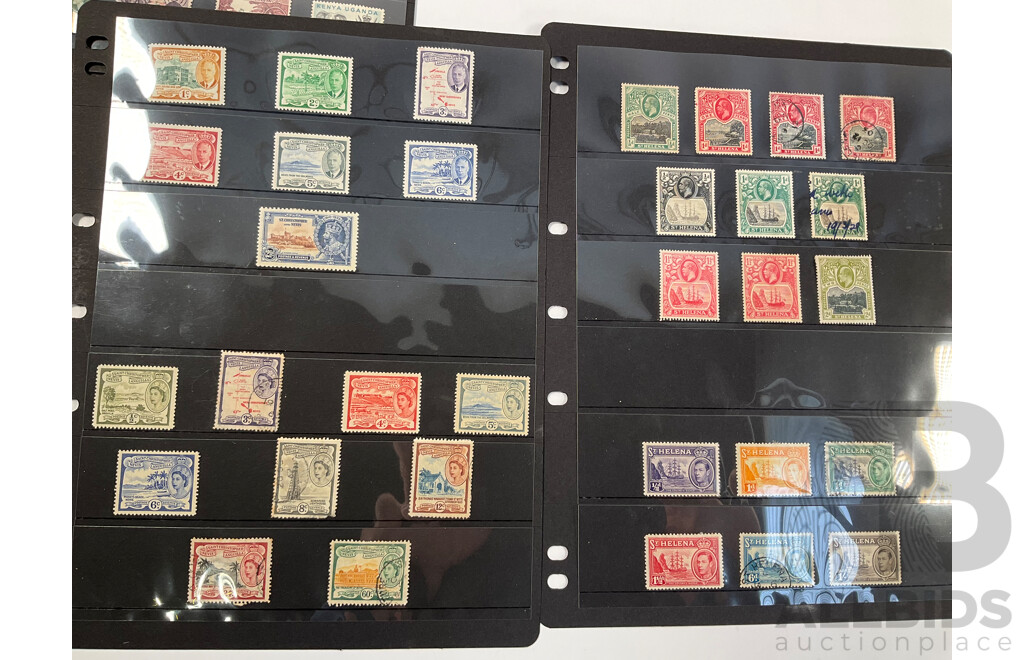 Collection of Great Britain and Territories Stamps Including Ceylon and India QV Overprints, Rhodesia Mint Sets, Sierra Leone KGV, KGVI, QE2, St Helena Mint Hinged, Kenya, St Vincent, Nevis, Anguilla, Barbados 'Seal of the Colony'