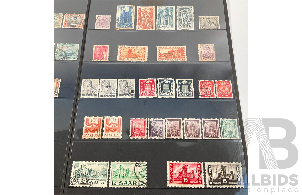 Collection of German Saargebiet Stamps Including Mint Hinged, Sets, Overprints