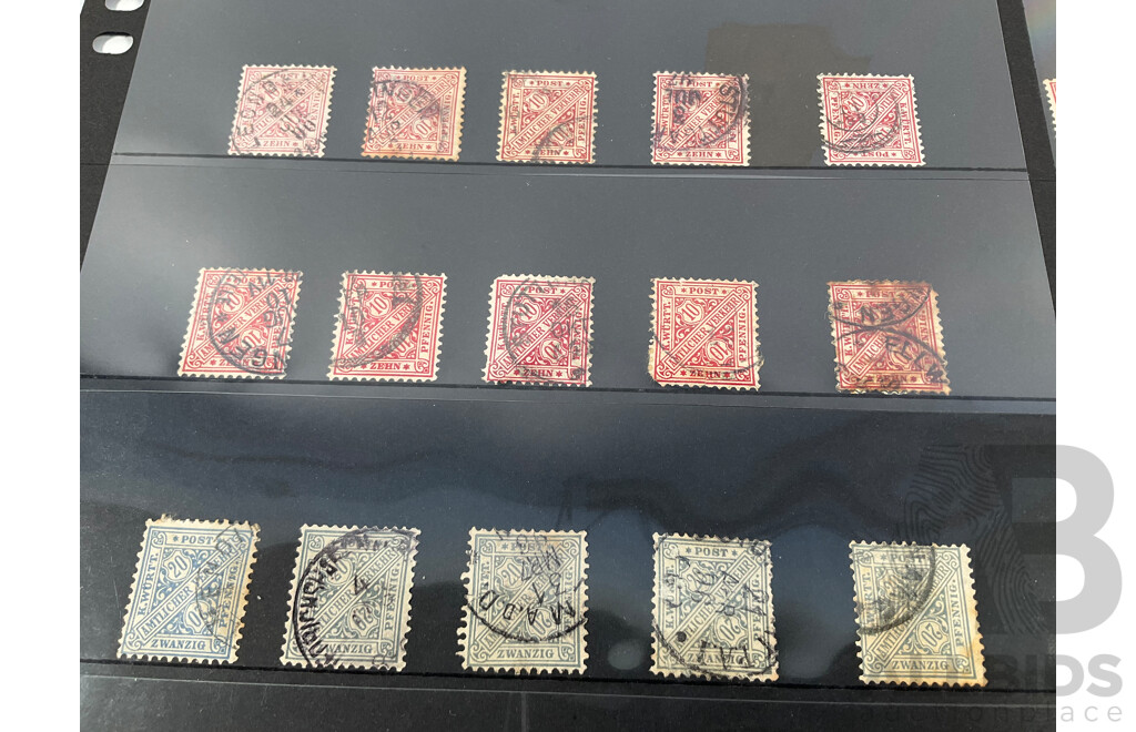 Collection of German Wurttemberg Stamps, Pre 1932 Including Mint Hinged