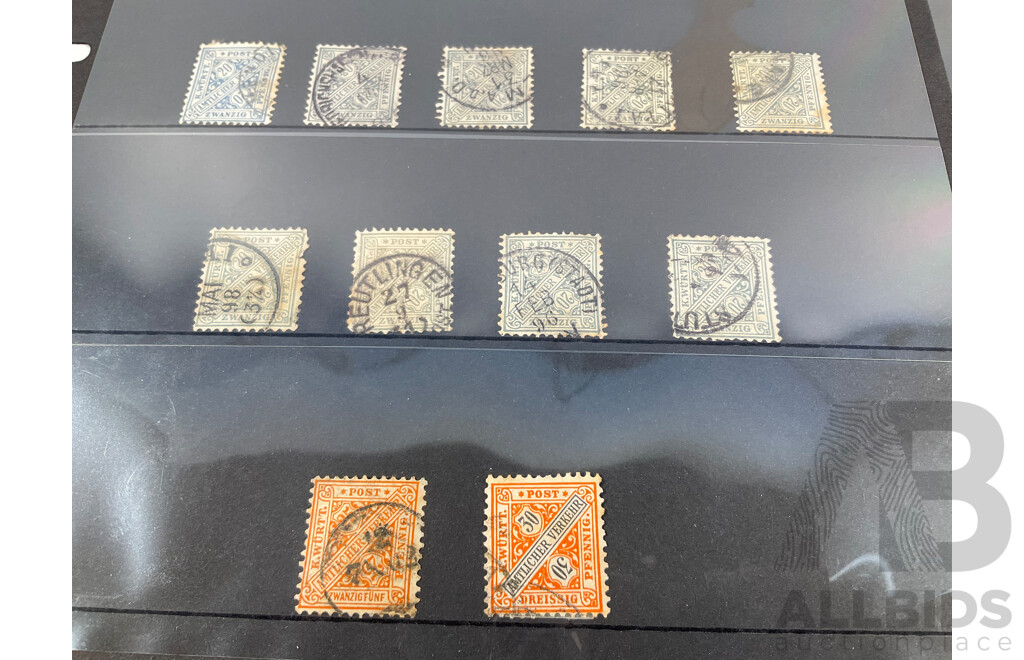 Collection of German Wurttemberg Stamps, Pre 1932 Including Mint Hinged