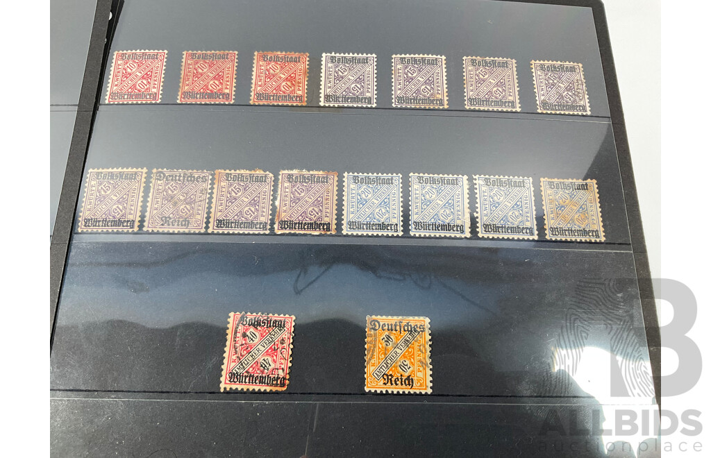 Collection of German Wurttemberg Stamps, Pre 1932 Including Mint Hinged