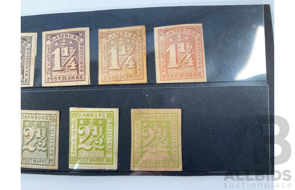 Collection of 1864 German Hamburg Stamps