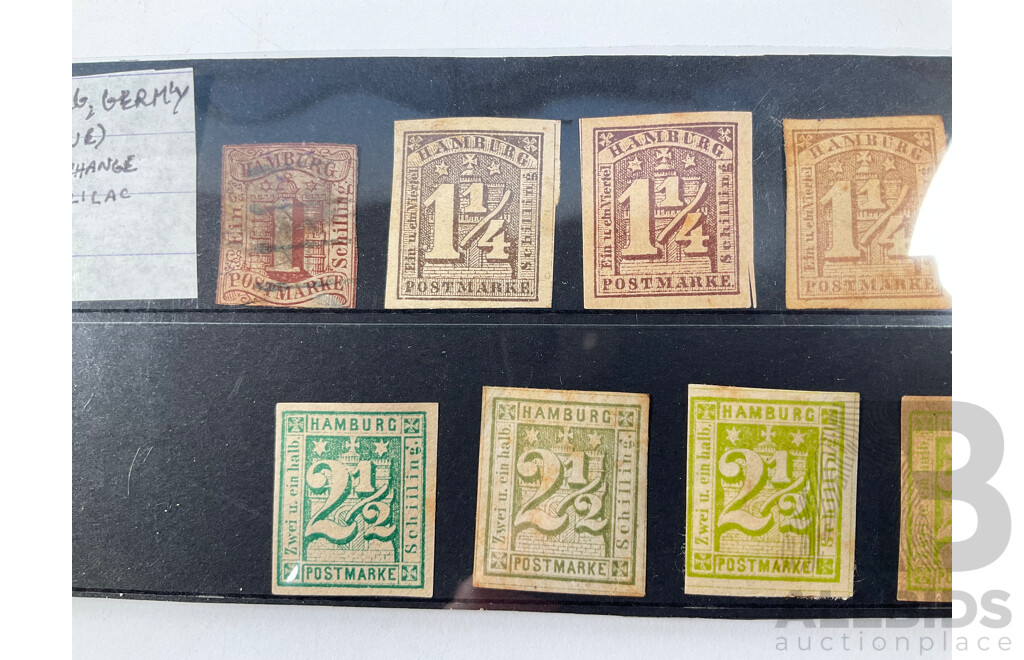 Collection of 1864 German Hamburg Stamps