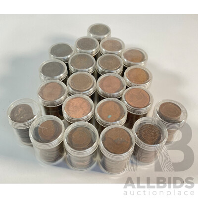 Collection of Australian Pennies and Half Pennies, Examples Spanning 1911 to 1964 - Approximately 4.6 Kilograms