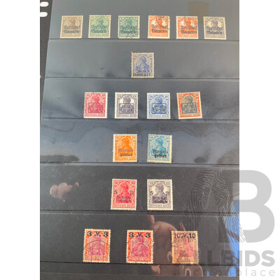 Germania 1900's Stamps Including Mint Hinged, Bayern, 9th Army, and Overprints
