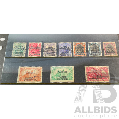 German 1920's Stamps, German Colonies, Plebiscite Overprints