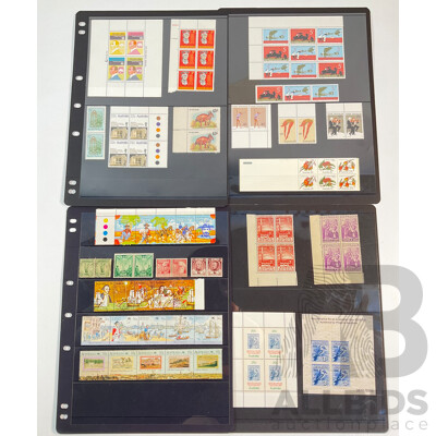 Australian Predecimal/Decimal Stamp Blocks, Pairs and Minisheets, Mostly Mint