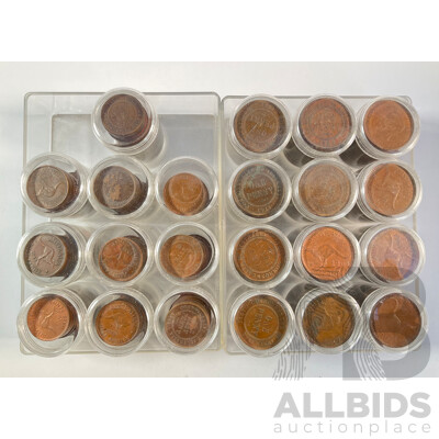 Collection of Australian Pennies and Half Pennies, Examples Spanning 1911 to 1964 - Approximately 4.6 Kilograms