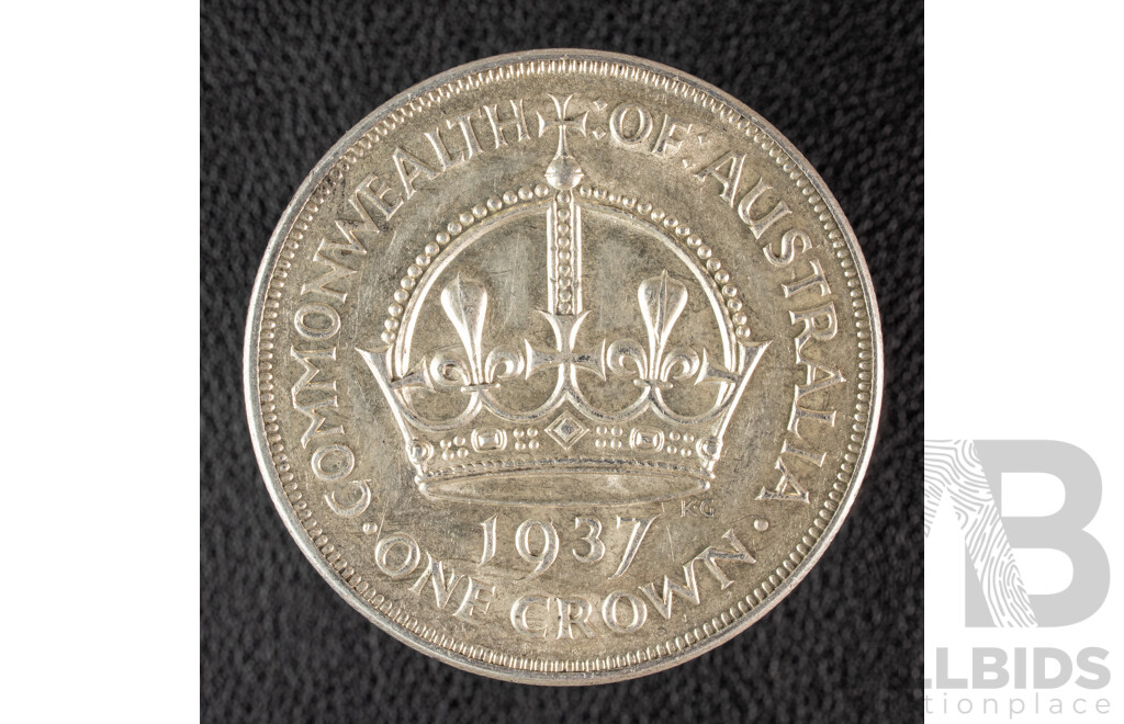 Australian 1937 KGVI Silver Crown .925