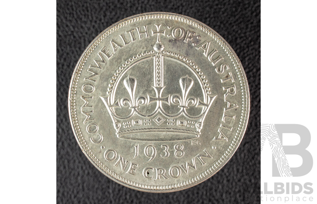 Australian 1938 KGVI Silver Crown .925