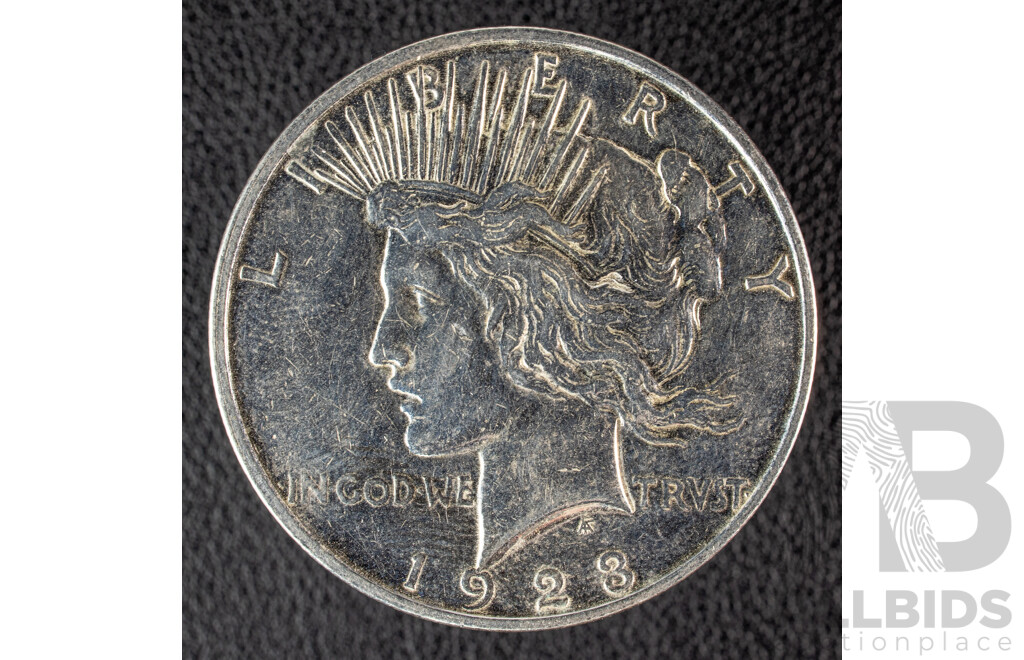 USA 1923 Silver Peace Dollar, Denver Mint .900