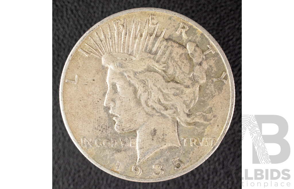 USA 1935 Silver Peace Dollar, San Fransisco Mint .900