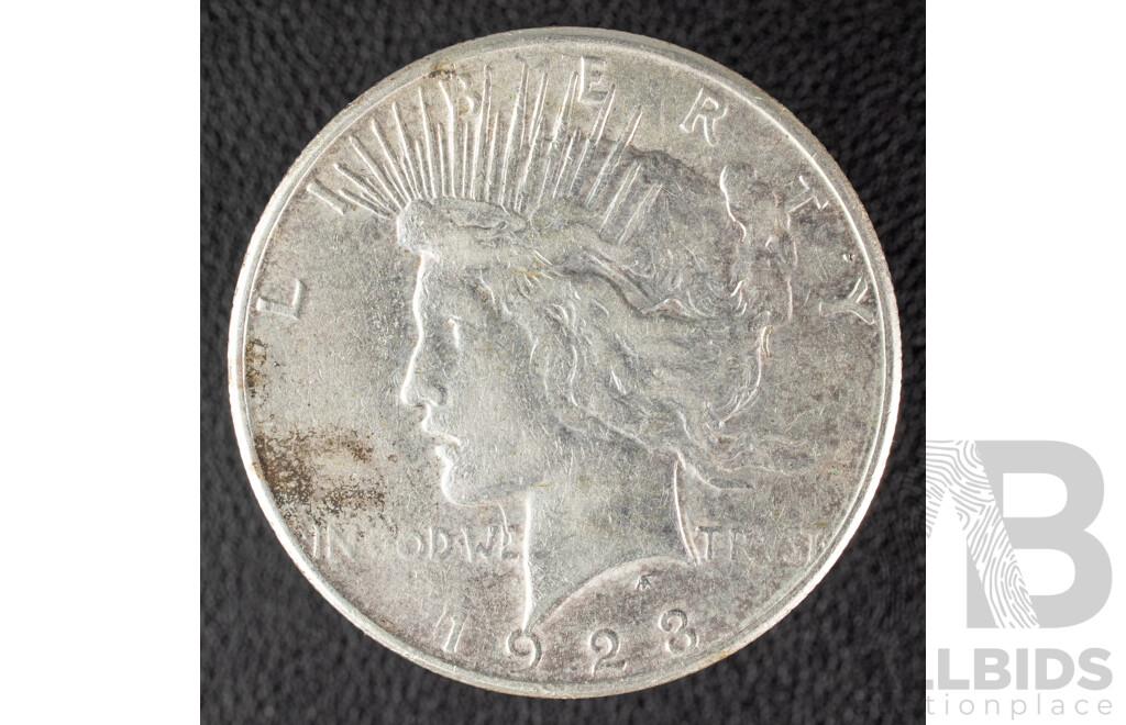 USA 1923 Silver Peace Dollar, San Fransisco Mint .900