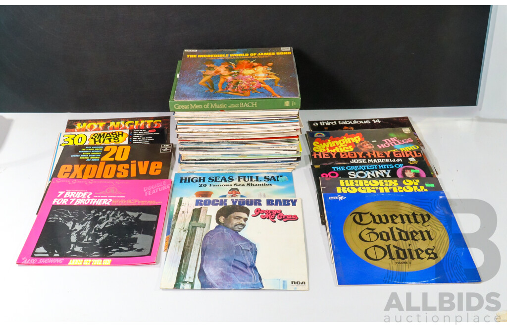 Collection of Vinyl Records Including Sound Tracks Compilations of Rock, Disco and Classical