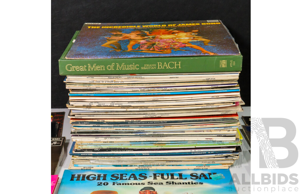 Collection of Vinyl Records Including Sound Tracks Compilations of Rock, Disco and Classical