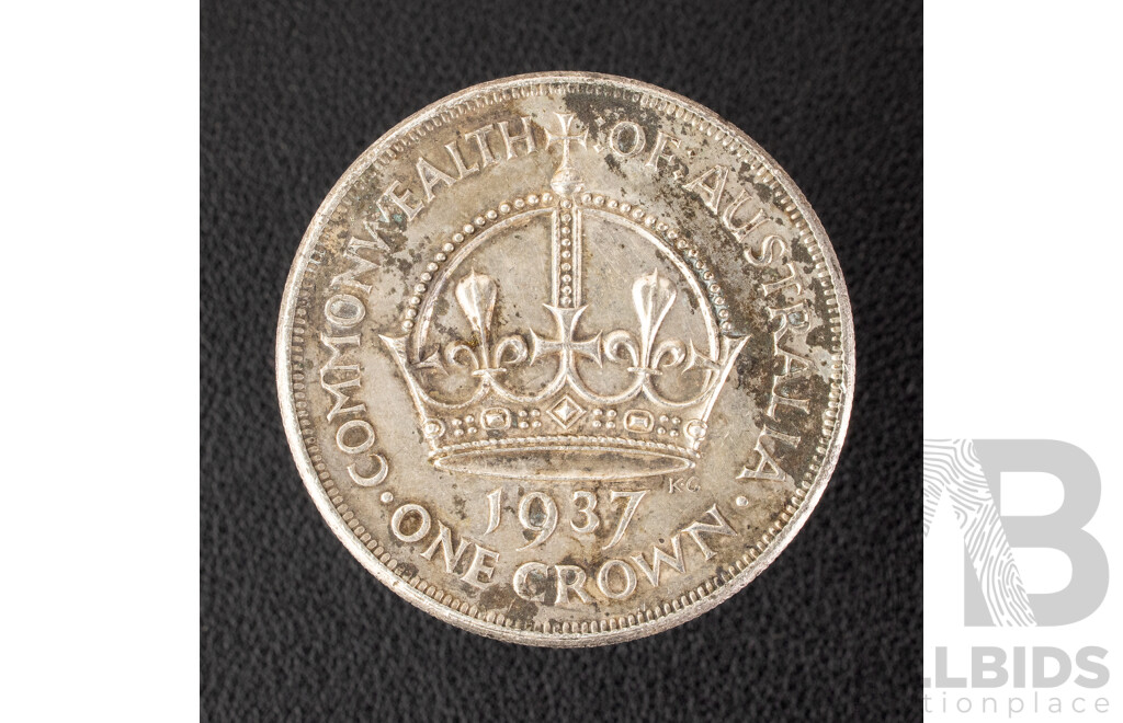 Australian 1937 KGVI Silver Crown .925