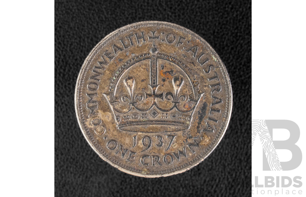 Australian 1937 KGVI Silver Crown .925