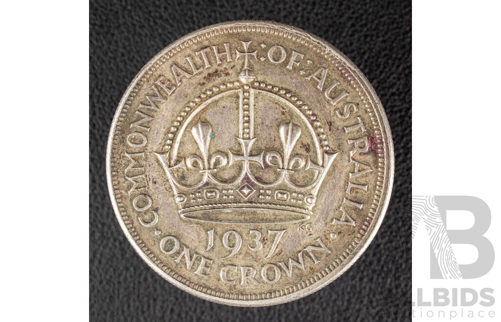 Australian 1937 KGVI Silver Crown .925