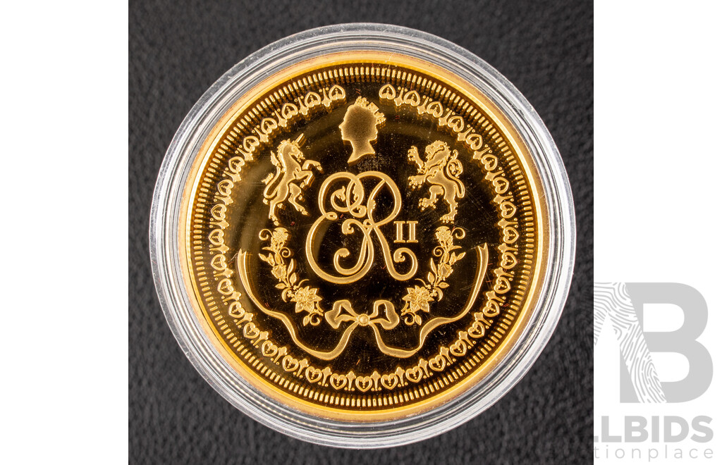 Bradford Exchange 2022 Gold Plated Coin, Queen Elizabeth II Commemorative