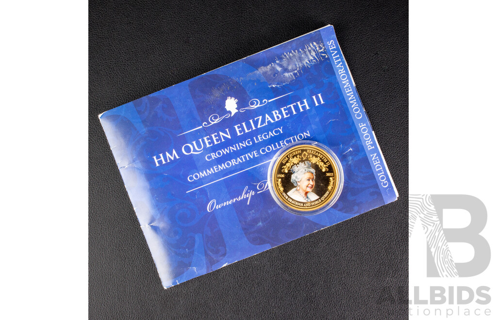 Bradford Exchange 2022 Gold Plated Coin, Queen Elizabeth II Commemorative
