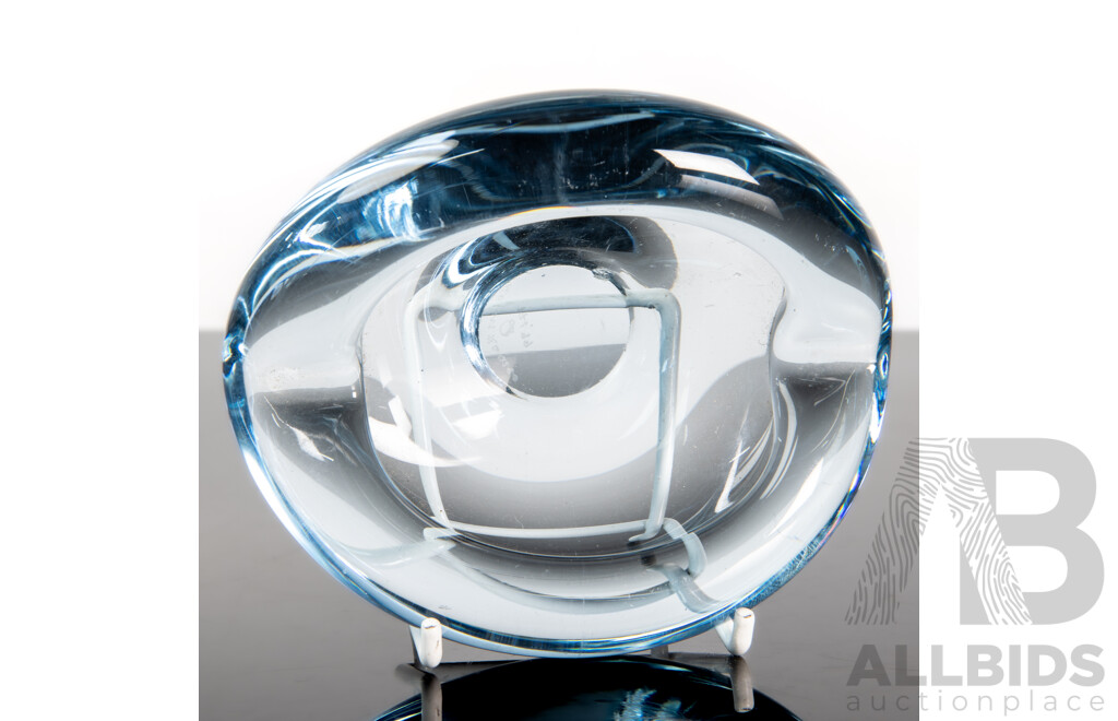 Mid Century Danish Glass Dish by per Lutkin for Holmegaard