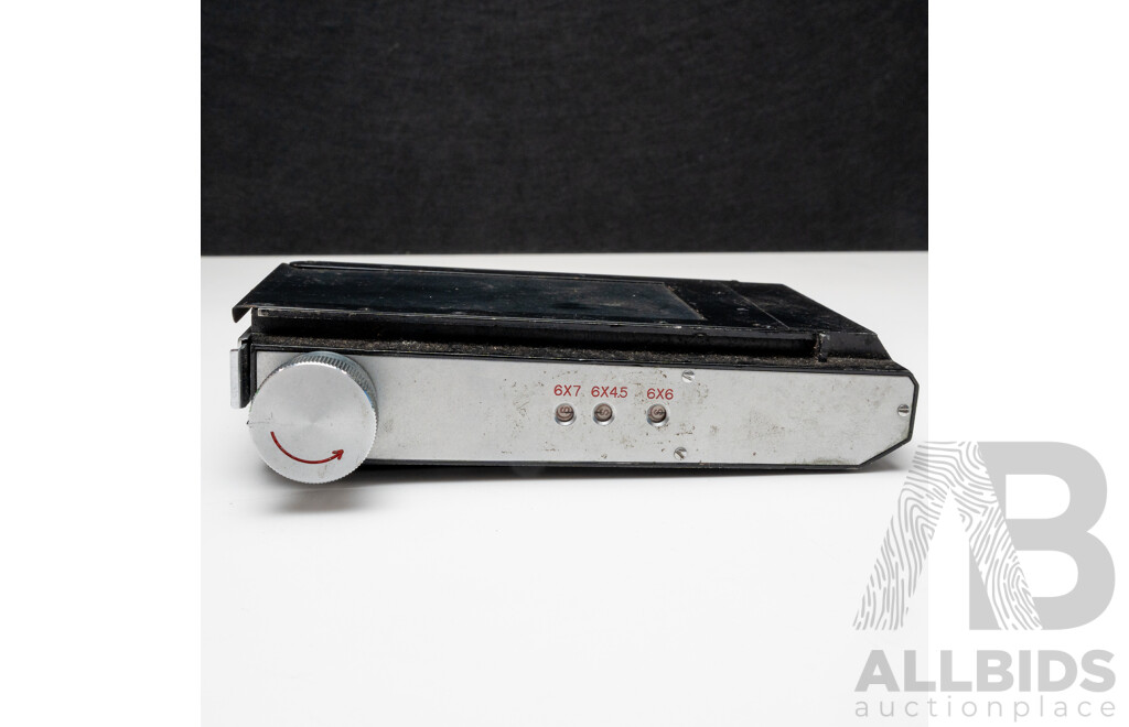 Vintage Medium and Large Format Photography Parts Bundle Including Roll Film Backs and Projection Lenses